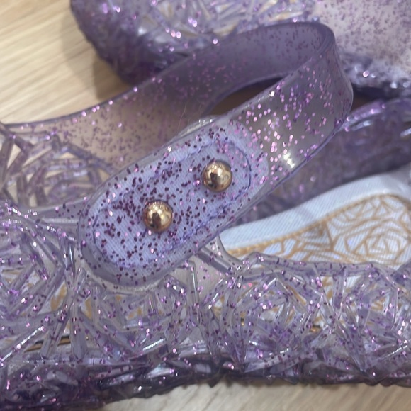 Girls Purple Glitter Jelly Shoes - Picture 3 of 3